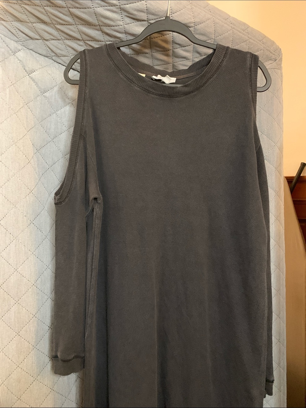Zara Shoulder CutOut Crewneck Tunic in Charcoal